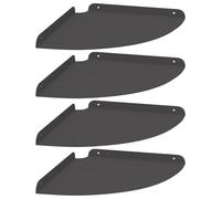 LKJephalotrop Set di 4 mensole angolari da parete in acciaio, 30 x 30 cm | Forma a quarto rotondo per angoli inutilizzati in soggiorno, cucina o bagno, con bordo protettivo rialzato.