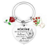LKJHGF Portachiavi per coraggio e perseveranza, regalo di motivazione e incoraggiamento, per donna e collega, portachiavi per amicizia migliore amica, regalo di compleanno, 3, L