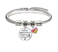LKJHGF Regalo Bracciale Zia Donna Gioielli Zia Braccialetto Sei la Zia Migliore del Mondo Ti Voglio Bene per Sempre Regalo di Compleanno (1)