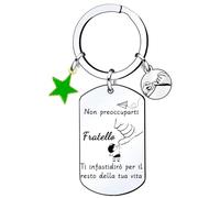 LKJHGF Regalo Fratello Portachiavi Fratello Amico Portachiavi personalizzato per Fratello Portachiavi Amicizia Portachiavi Fratello Maggiore Regalo di Laurea Compleanno regalo di Natale