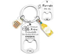 LKJHGF Regalo Padrino Porteclef Ogni fratello formidabile si rivela essere un padrino eccezionale - Regalo futuro padrino - Sorpresa annuncio Gravidanza Ragazzo/Ragazza Nascita Bambino Gender Reveal