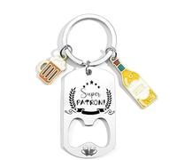 LKJHGF Super Patron - Portachiavi in acciaio inox, idea regalo per il suo Boss, apertura di compleanno, modello regalo per il suo chef uomo, accessorio umoristico