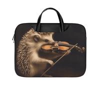 LKJTRF Animal Hedgehog Music Violino Borsa a tracolla per computer portatile da 17 pollici impermeabile portatile custodia per laptop borsa messenger per donne uomini, stile