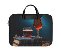 LKJTRF Beer And Books Borsa a tracolla per computer portatile da 17 pollici impermeabile portatile custodia per laptop borsa messenger per donne uomini, stile