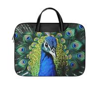LKJTRF Blue Peacock Borsa a tracolla per computer portatile da 17 pollici impermeabile portatile custodia per laptop borsa messenger per donne uomini, stile