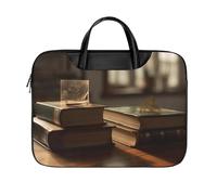 LKJTRF Books on Table Borsa a tracolla per computer portatile da 17 pollici impermeabile portatile custodia per laptop borsa messenger per donne uomini, stile