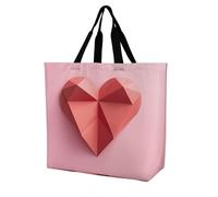 LKJTRF Borsa a tracolla in carta a forma di cuore, da donna, casual, riutilizzabile, per shopping, viaggi, lavoro
