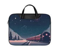 LKJTRF Borsa a tracolla per computer portatile da 17 pollici con scritta "On a Train Running in the Snow", impermeabile, per donne e uomini, stile 12