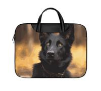 LKJTRF Borsa a tracolla per computer portatile da 17 pollici, impermeabile, portatile, borsa messenger per donne e uomini, colore nero, pastore tedesco, stile