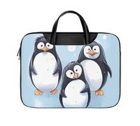 LKJTRF Borsa a tracolla per computer portatile da 17 pollici, impermeabile, portatile, borsa messenger per donne e uomini, pinguini carini, stile-34