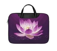 LKJTRF Borsa a tracolla per computer portatile da 17 pollici, impermeabile, portatile, borsa messenger per donne e uomini, fiore viola, stile-19
