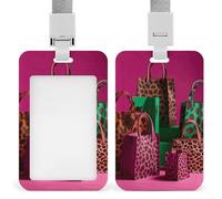 LKJTRF Borsa per la spesa con stampa leopardata, porta badge con cordino, impermeabile, porta carte d'identità, per lavoro, ufficio, insegnante, infermiera, stile 14