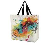 LKJTRF Borsa tote a tema musica astratta per le donne borsa a tracolla casual borsa della spesa riutilizzabile per shopping, viaggi, lavoro, 40x40x16cm, stile-10