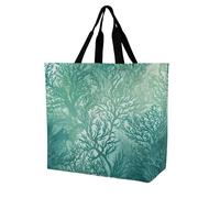 LKJTRF Borsa tote da donna con alghe verdi blu mare borsa a tracolla casual riutilizzabile borsa della spesa per shopping, viaggi lavoro