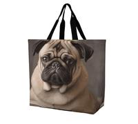 LKJTRF Borsa tote da donna con cane carlino, borsa a tracolla casual riutilizzabile per shopping, viaggi, lavoro, 40 x 40 x 16 cm, stile-28