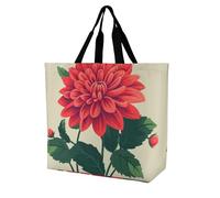 LKJTRF Borsa tote da donna con dalia rossa, borsa a tracolla casual riutilizzabile per shopping, viaggi, lavoro, 40 x 40 x 16 cm, stile-1