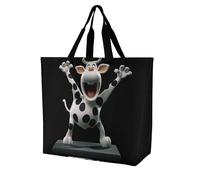 LKJTRF Borsa tote da donna con motivo mucca che apre le braccia, borsa a tracolla casual riutilizzabile per shopping, viaggi, lavoro, 40 x 40 x 16 cm, stile