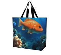 LKJTRF Borsa tote da donna con pesce sul fondo del mare, borsa a tracolla casual riutilizzabile per shopping, viaggi, lavoro, 40 x 40 x 16 cm, stile-10