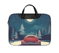 LKJTRF Car on Night Road Borsa a tracolla per computer portatile da 17 pollici impermeabile portatile custodia per laptop borsa messenger per donne uomini, stile