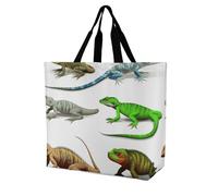 LKJTRF Diversi tipi di lucertola tote bag per le donne borsa a tracolla casual borsa della spesa riutilizzabile per lo shopping, viaggi, lavoro, 40 x 40 x 16 cm, stile
