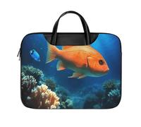 LKJTRF Fish on the bottom of the sea borsa a tracolla per computer portatile da 17 pollici impermeabile portatile custodia per laptop borsa messenger per donne uomini, stile