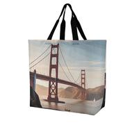 LKJTRF Golden Gate Bridge Tote Bag per le donne borsa a tracolla casual riutilizzabile borsa della spesa per lo shopping, viaggi lavoro