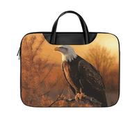 LKJTRF Golden Sunset Bald Eagle Borsa a tracolla per computer portatile da 17 pollici impermeabile portatile borsa messenger per donne uomini, stile