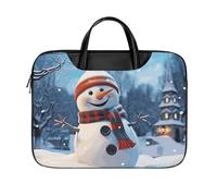 LKJTRF Happy Snowman Borsa a tracolla per computer portatile da 17 pollici impermeabile portatile custodia per laptop borsa messenger per donne uomini, stile