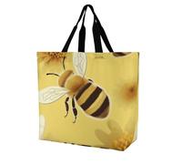 LKJTRF Honey Bee Tote Bag da donna borsa a tracolla casual riutilizzabile borsa della spesa per shopping, viaggi, lavoro, 40 x 40 x 16 cm, stile