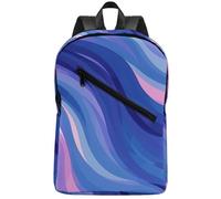 LKJTRF Linear Blue Waves - Zaino da viaggio da 43 cm, leggero, impermeabile, casual, per laptop, escursionismo, campeggio, per donne e uomini, stile 20
