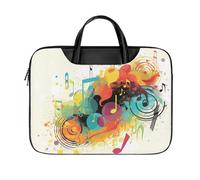 LKJTRF Musica astratta a tema borsa a tracolla per computer portatile da 17 pollici impermeabile portatile custodia per laptop borsa messenger per le donne uomini, stile