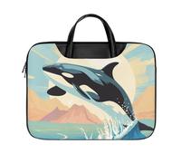 LKJTRF Orca in The Sea Borsa a tracolla per computer portatile da 17 pollici, impermeabile, portatile, borsa messenger per donne e uomini, stile