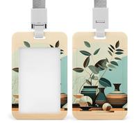 LKJTRF Porta badge classico con motivo natura morta con cordino, impermeabile, porta carte d'identità, per lavoro, ufficio, insegnante, infermiera, stile 40