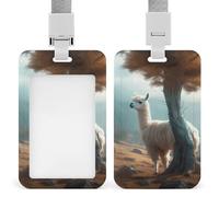 LKJTRF Porta badge con cordino in alpaca sotto l'albero, impermeabile, porta carte d'identità, per lavoro, ufficio, insegnante, infermiera, stile 33