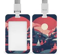 LKJTRF Porta badge identificativo con cordino impermeabile indaco scuro con motivo natalizio porta carte d'identità per lavoro, ufficio, insegnante, infermiera, stile 6