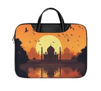 LKJTRF Silhouette Building Birds Borsa a tracolla per computer portatile da 17 pollici impermeabile portatile custodia per laptop borsa messenger per donne uomini, stile