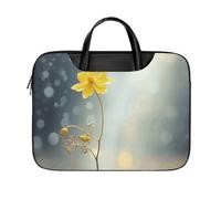 LKJTRF Una piccola borsa a tracolla per computer portatile con fiore giallo da 17 pollici, impermeabile, portatile, borsa messenger per donne e uomini, stile