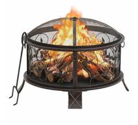 LKJVFCPW Braciere - Braciere da giardino rustico con protezione dalle | In acciaio robusto, per serate accoglienti, con pratiche maniglie per il trasporto