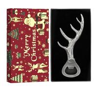 LKKCHER Apri Bottiglie, Regalo di Natale per Donne Uomini Cacciatore Papà, Dono Cacciatori Argento Con Imballaggio e Biglietto Natalizio