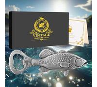 LKKCHER Apribottiglie pesce persico, regalo per pescatori, idea regalo per pescatori, regalo per la festa del papà, regalo di compleanno per pescatori, papà e nonno, con confezione regalo
