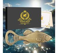 LKKCHER Apribottiglie pesce pesce persico, regalo per pescatori, idea regalo per pescatori, regalo per la festa del papà, regalo di compleanno per pescatori, papà e nonno, con confezione regalo