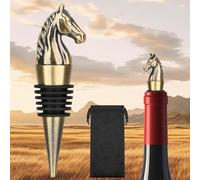LKKCHER Chiusura per bottiglia di vino a cavallo, regalo per adulti, regalo di vino, accessori per uomini, donne, cavalli, testa di cavallo, tappo per vino, bronzo
