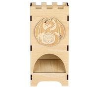 LKKCHER DESIGN Torre lancia dadi trasportabile, D&D Legno Drago Volante Vassoio per Dadi, giochi in scatola, Accessori per giochi di ruolo, Regali per giocatori di fantasy (Dadi non inclusi)