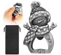 LKKCHER Regali di Natale per uomini e donne, graziosi apribottiglie di Natale, pupazzo di neve, regali di Natale per uomini, apribottiglie di birra, regali di Natale, piccoli oggetti, argento