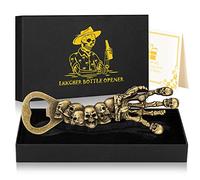 LKKCHER Regalo con teschio, scheletro manuale apribottiglie per birra, regali per papà compleanno Halloween, Natale per uomini, papà, marito donna, apribottiglie da collezione