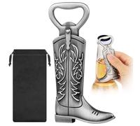 LKKCHER Stivali da cowboy da uomo, apribottiglie da cowboy, boots, rodeo, decorazione western cowboy, regalo di compleanno per uomini, papà, marito, argento