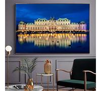 LKLKLK Quadro panoramico su tela,paesaggio del castello di Schönbrunn Vienna Stampa su tela,Dipinto artistica da parete su tela per la decorazione del soggiorno 80x120cm(32x48in) Senza cornice