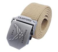 LKMY Cinture tattiche da uomo in nylon Canvas cotone US Army Air Force Cinture Fibbia in metallo, regolazione per jeans | Chinos | Giorno feriale