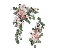 LKPOMI Set di 2 Fiori Ad Arco per Matrimonio, Fiore di Rosa Artificiale, Composizione Floreale per Matrimonio, Cerimonia di Benvenuto, Segno e Sfondo del Ricevimento, Decorazione Floreale(Champagne)