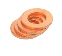 Lkq-Rondelle piatte M6 M8 M10 M12 M14 M16 M18 M20 M30 M50 Extra Thick 4mm 5mm T2 Solid Copper Washer Shim Flat Ring Gasket Rings Seal Plain Washers Saldamente e durevolmente(Thick 4mm,M6x12 2pcs)